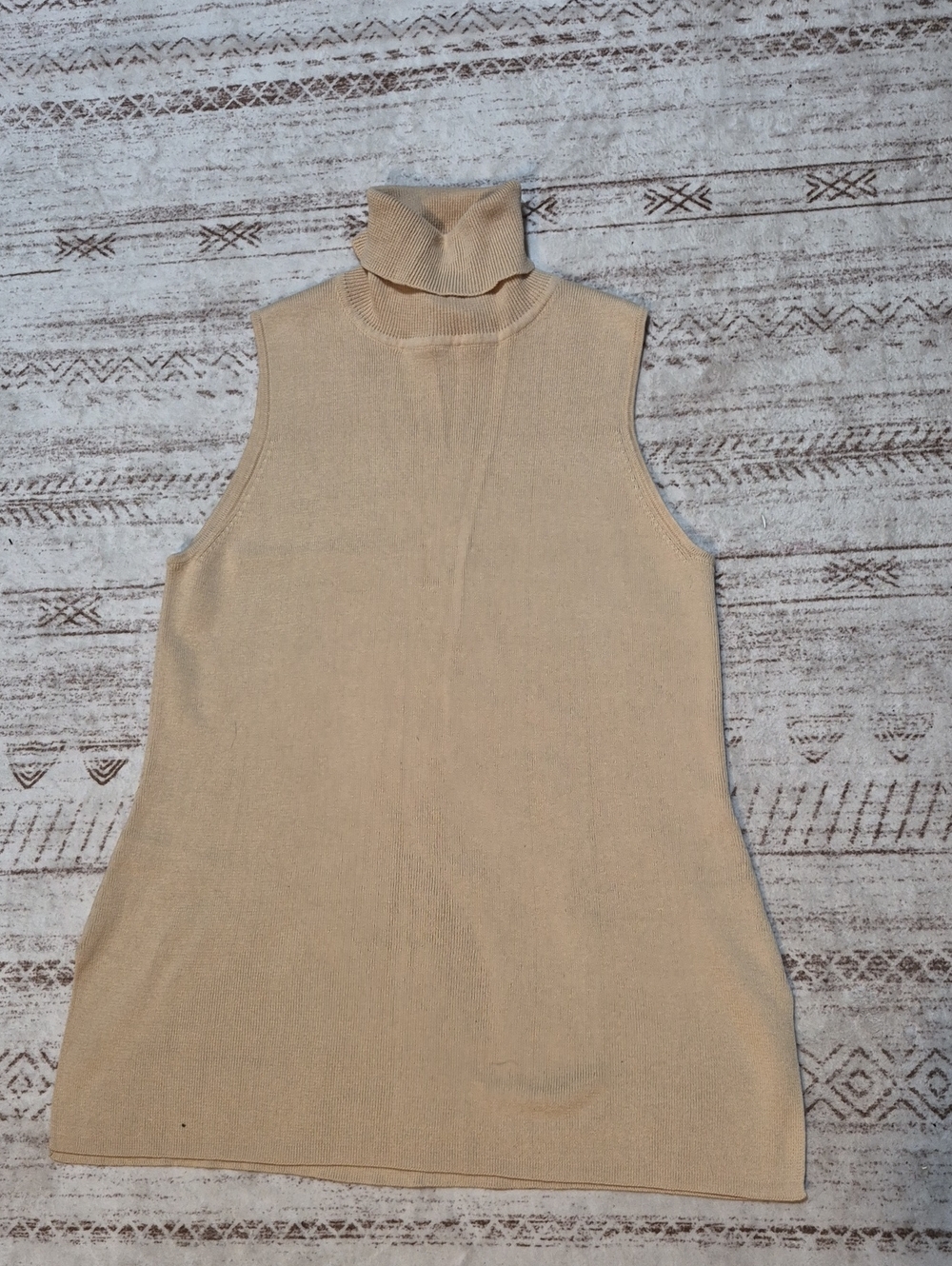 Pierre Cardin Sleeveless Turtleneck Tank - Cream